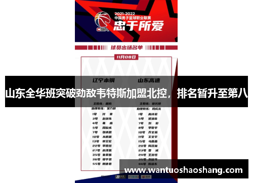 山东全华班突破劲敌韦特斯加盟北控，排名暂升至第八