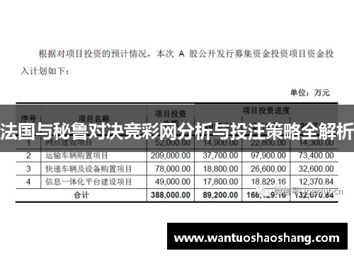 法国与秘鲁对决竞彩网分析与投注策略全解析